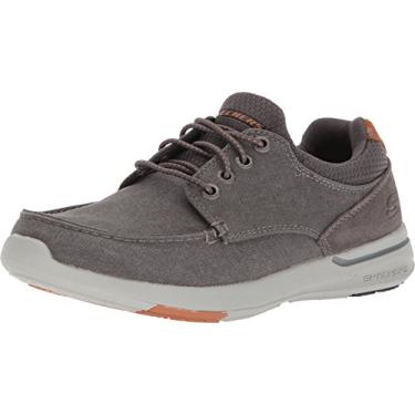 Imagem de Skechers Sapato de barco masculino relaxado Fit-elent-mosen, Carvão, 9