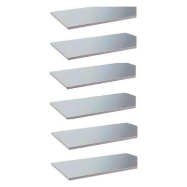 Imagem de Kit 6 Bandejas Pesada Estante Amapa Cinza Ch22 60kg 30x92cm