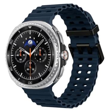 Imagem de Pulseiras esportivas marítimas compatíveis com Samsung Galaxy Watch 8 de 44 mm e 40 mm/8 Classic 46 mm, masculina e feminina, de silicone macio, respirável, impermeável, sem lacunas para Samsung