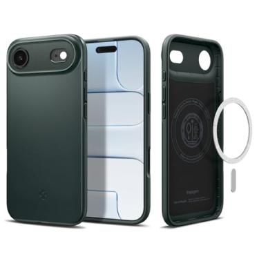 Imagem de Capa Spigen para iPhone 17 Air, ajuste fino [MagFit] projetada para Apple iPhone 17 Air - Verde Abismo