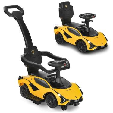 Imagem de Carrinho de Passeio Infantil 3 em 1 com Alça, Música, USB, Farol e Compartimento Sob o Assento para Crianças de 1 a 5 Anos, INFANS, Amarelo