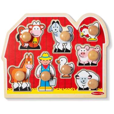 Imagem de Quebra Cabeça de Madeira Pré Escolar Animais de Fazenda para Crianças de 1 Ano ou Mais, Melissa & Doug