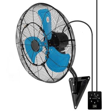 Imagem de AZOUTDOOR Ventilador de montagem na parede de 50,8 cm, ventilador oscilante de parede de 7000 CFM, ventiladores industriais de 3 velocidades com névoa de alta velocidade, ventiladores montados na