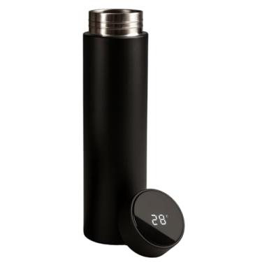 Imagem de Garrafa Térmica Inteligente com Display Digital de Temperatura, 500ml, Aço Inoxidável, Preta