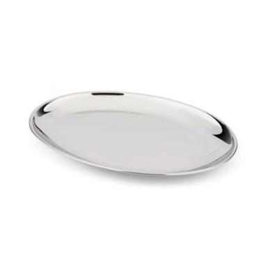 Imagem de Travessa Oval Rasa em Aço Inoxidável Profissional James.F, 35cm