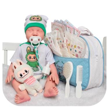 Imagem de Boneco Reborn Bebê Realista Levi Careca Bolsa Acessórios