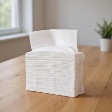 Imagem de 100 toalhas de mão descartáveis, guardanapos de mão de banheiro, guardanapo de papel macio e absorvente 20 x 12,7 cm para cozinha, festas, casamentos ou eventos de bufê