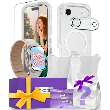 Imagem de AOKOOR Kit inteligente compatível com caixas de presente para iPhone para Apple Watch Band (clipe com ímã, para iPhone 17 air)