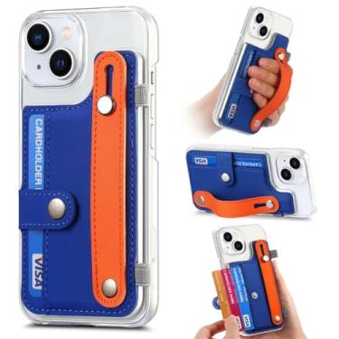 Imagem de Cartões de pulseira Solt Wallet Case para iphone 15 Pro Max 14 13 12 11 XS XR X 6 7 8 Plus SE 2022 Bolsa KickStand Capa transparente, azul, para iphone 6P 6sPlus