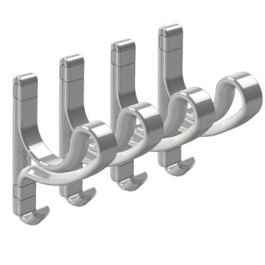 Imagem de Kit 4 Suporte De Parede Para Pendurar Capacete Jaqueta Luva Mochila Bolsa Toalha e Acessórios Branco - Fixação Forte - (Kit Organização)