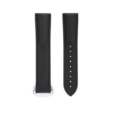 Imagem de Pulseiras de relógio com textura de lona de borracha fluoro para relógios Omega Speedmaster, pulseira de reposição texturizada de 20 mm, 21 mm, 22 mm, para Omega com fecho de distribuição, pulseira