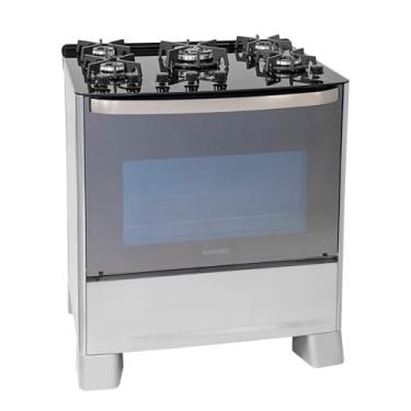 Imagem de SUGGAR FOGÃO MASTER GRILL PRATA MESA DE VIDRO 5 BOCAS TRIPLA CHAMA GRILL 110V TREMPE FERRO FUNDIDO ACENDIMENTO SUPERAUTOMÁTICO FGVMTG511PRIX