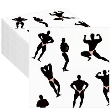 Imagem de Yungyan 100 peças de despedida de solteira engraçado masculino dançarino guardanapo três camadas engraçado masculino design de dançarino guardanapos para casamento, chá de panela, noivado, aniversário