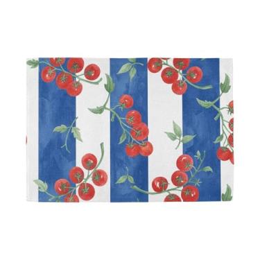 Imagem de Burbuja Jogo americano de tomate cereja conjunto de 6, tapetes de mesa laváveis antiderrapantes, resistentes ao calor, para cozinha, mesa de jantar, ambientes internos e externos