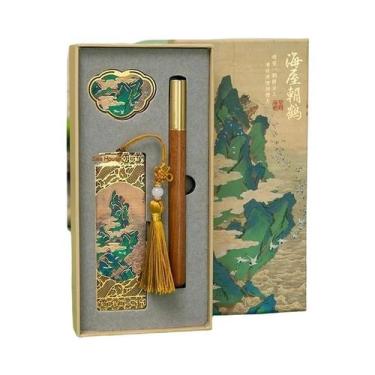 Imagem de Conjunto De Marcadores De Livro Metálicos Da Série Qingshan Com Caneta