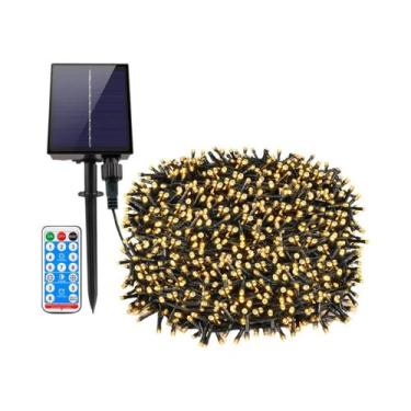 Imagem de Luzes De Cordão LED Solares Para Jardim Externo 100M 8 Modos Para Deco