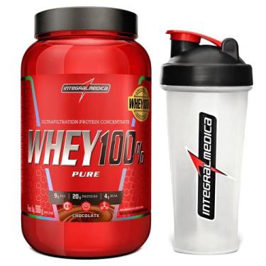 Imagem de Kit Whey 100% Pote 900g + Coqueteleira 600ml Integralmédica - Integral