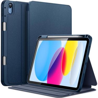 Imagem de Capa para Tablet Compatível com Ipadd A16 11a e 10a Geração com Porta-Pencil e Suporte Preto A3354 A3355 A3356 A2696