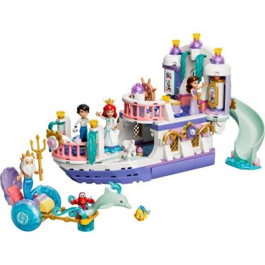 Imagem de Brinquedo de Construção Barco do Casamento Real de Ariel Recriação do Filme Convés Que Se Abre Branco Lego 519 Peças