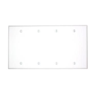 Imagem de Leviton 88064 4 - Placa de parede sem dispositivo em branco, tamanho padrão, termoconjunto, suporte de caixa, branco