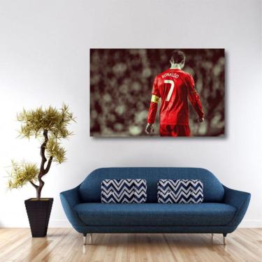 Imagem de Quadro decorativo Cristiano Ronaldo Futebol com Tela em Teci