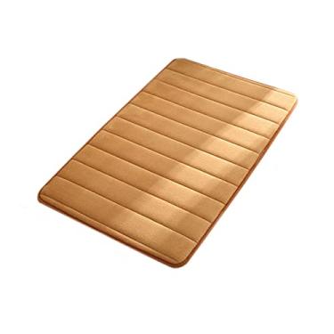 Imagem de SHENGANG Tapete de banho antiderrapante para banheiro, banheiro, chuveiro, capacho, espuma de memória, tapete de chão absorvente para casa, camelo, 40x60 cm