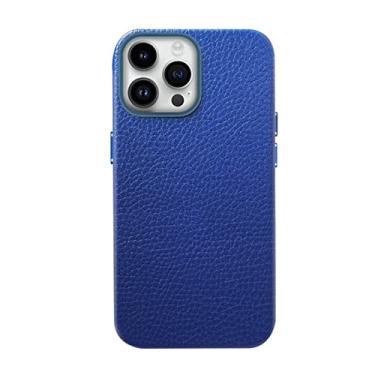 Imagem de Capa protetora para iPhone 14/14 Pro/14 Plus/14 Pro Max, capa traseira de couro para celular proteção fina à prova de choque à prova de choque capa traseira resistente a arranhões, azul, 14 Plus 6,7"