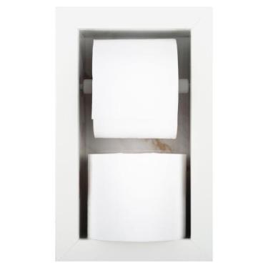 Imagem de Nicho Porta Papel Higiênico Duplo Para Banheiro Organizador Em Porcela
