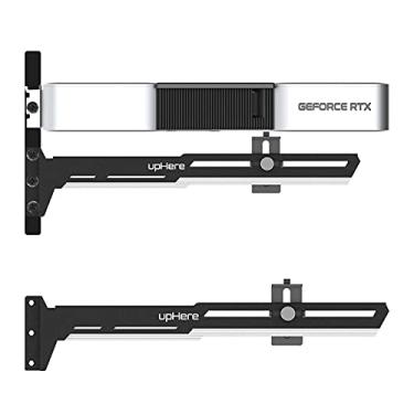 Imagem de upHere Placa gráfica preta e branca Suporte para suporte de GPU Suporte para placa de vídeo/suporte de coldre, comprimento ajustável e suporte de altura, G27654