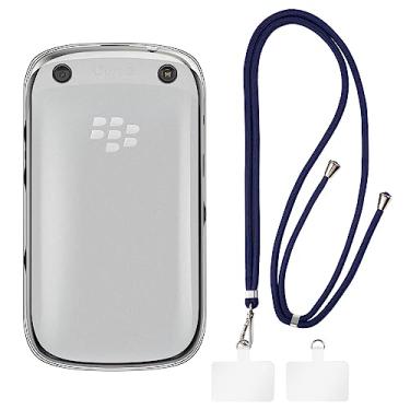 Imagem de Shantime Capa BlackBerry 9320 Curve + Cordões universais para celular, pescoço/alça macia de silicone TPU capa amortecedora para BlackBerry 9320 Curve (6 cm)