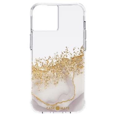 Imagem de Case-Mate Capa para iPhone 13 - Mármore de quilates [proteção contra quedas de 3 metros] [compatível com carregamento sem fio] Capa de luxo com brilho fofo para iPhone 13 de 6,1 polegadas - Material