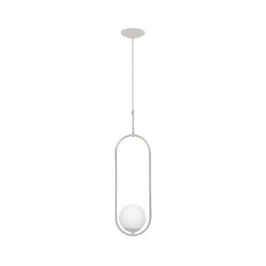 Imagem de Luminária Pendente Pêndulo 778/1 Globo Vidro Leitoso SpotLine, Branco