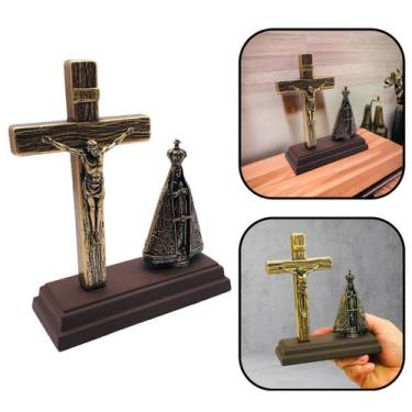 Imagem de Crucifixo de Mesa com Imagem Nossa Senhora Aparecida - FORNECEDOR 12