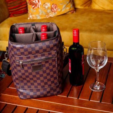 Imagem de Bolsa Para 4 Garrafas Porta Vinho Wine Bag Cooler Cerveja Gin Champanh