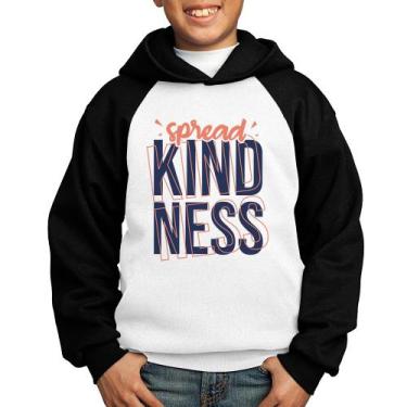 Imagem de Moletom Infantil Spread Kindness - Foca na Moda, Branco, Preto, 4