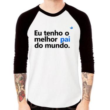 Imagem de Camiseta Raglan Eu tenho o melhor pai do mundo. Manga 3/4 - Foca na Mo