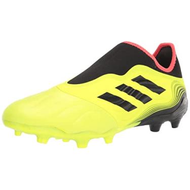 Imagem de adidas Tênis de futebol unissex Copa Sense.3 Firm Ground, Team Solar Amarelo/Preto/Vermelho Solar (Sem fecho), 10 Women/10 Men