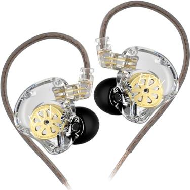 Imagem de Fones de ouvido intra-auriculares dinâmicos KZ EDX Lite, fones de ouvido HiFi com cabo destacável 0,75 mm, monitor intra-auricular Audiphiles (transparente, sem microfone)