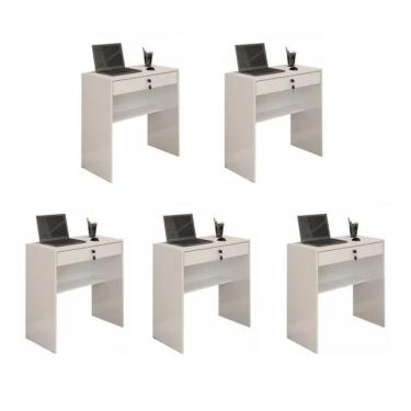 Imagem de Kit 5 Escrivaninha Andorinha Jcm Movelaria Branco