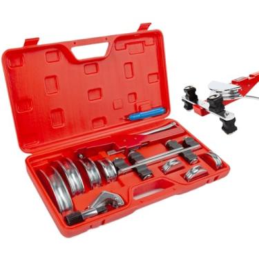 Imagem de ICOOL Kit de dobrador de tubos, ferramenta manual de 1/4 a 7/8 polegada para manutenção do sistema de refrigeração HVAC de alumínio de cobre macio, com cortador de tubo