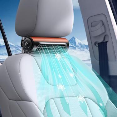 Imagem de YHKEMA Ventilador de assento de carro - USB Cooling F an para motorista e passageiro com 3 configurações de velocidade, ventilador de banco traseiro portátil para crianças, ventilador de pescoço de