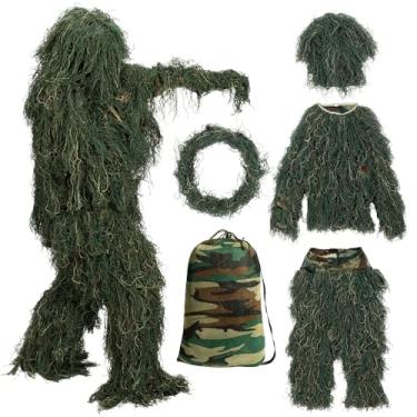Imagem de Tough Outfitters Ghillie Suit Masculino - Roupa de Camuflagem Folhosa - Traje Folhoso para Caça de Peru - Roupas Camufladas - Camuflagem de Folha Eficaz para Caça - Fantasia de Bush - Conjunto de
