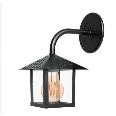 Imagem de Arandela Colonial Nina Quad Vidro Liso 1Xe27 - Preto - Blumenau Ilumin