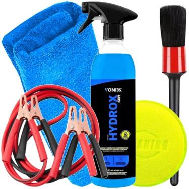 Imagem de Kit Limpeza Automotiva Vonixx Selante Cêramico Hydrox Cabo Bateria Chupeta Toalha Pincel Aplicador Karbox
