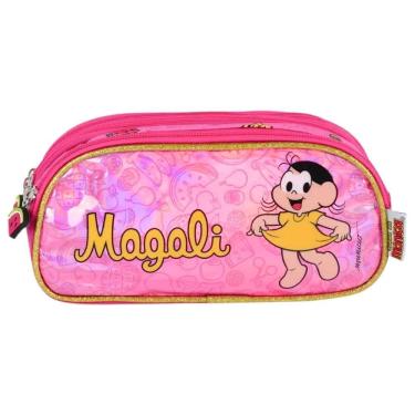 Imagem de Estojo Escolar 3 Compartimentos Mônica Magali Metalizado