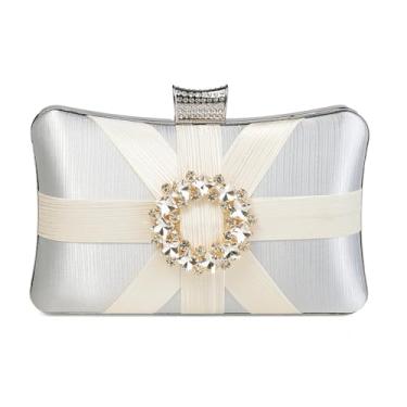 Imagem de DA BODAN Bolsa feminina fashion Jane cetim diamante clutch strass noite nupcial baile festa bolsa transversal bolsa de corrente