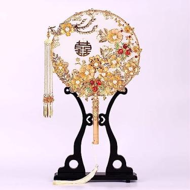 Imagem de Ventilador de mão dobrável portátil, fãs de noiva, ventilador de casamento fã de casamento noiva segurando flor ventilador acabado