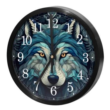 Imagem de LILINWAN Relógio de parede 24 cm sem tique-taque silencioso operado por bateria relógio de parede redondo moderno estilo simples decoração relógio para escritório/escola/quarto/sala de estar