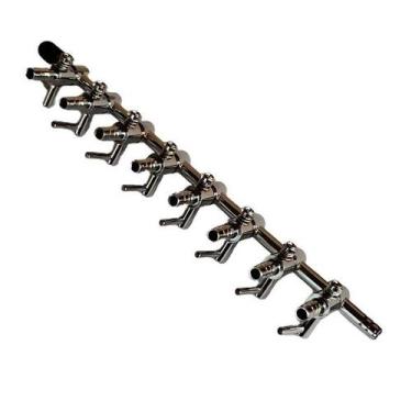 Imagem de Divisor ou registro metal compressor ar aquario 8 saídas 5mm - BOYU/JA