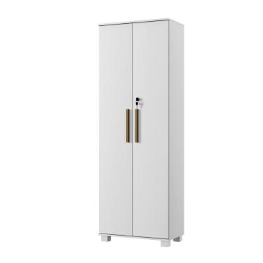 Imagem de Armário Multiuso Bahia 2 Porta C- Chave 4 Prateleira Interna Arte Móveis Branco